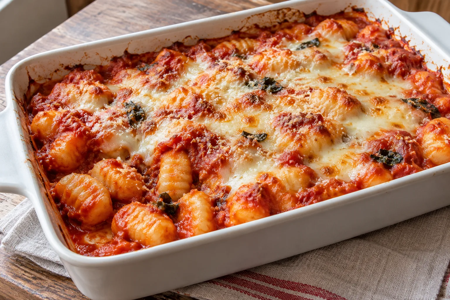 Gnocchi alla sorrentina gratinati con pomodoro, mozzarella e Parmigiano