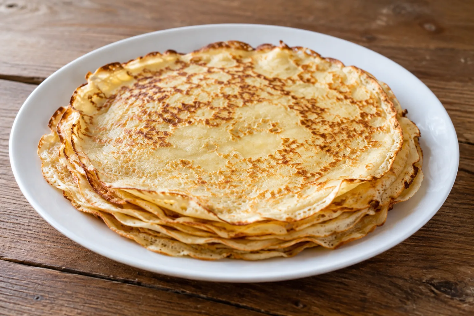 Goldbraune Pfannkuchen auf einem Teller