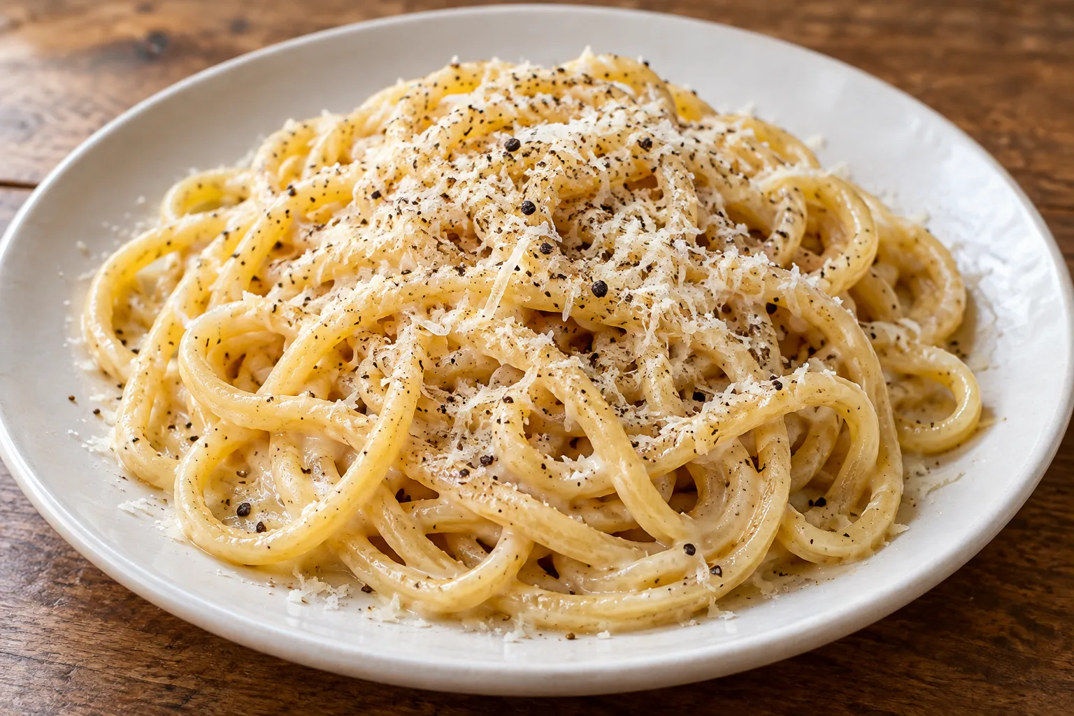 Tonnarelli cremosi con pecorino romano e pepe nero